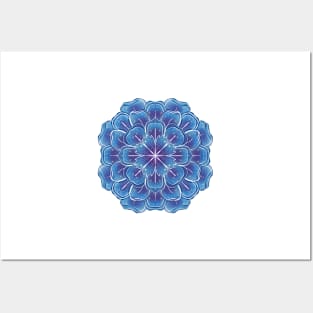 Blue Galaxy Flower Posters and Art